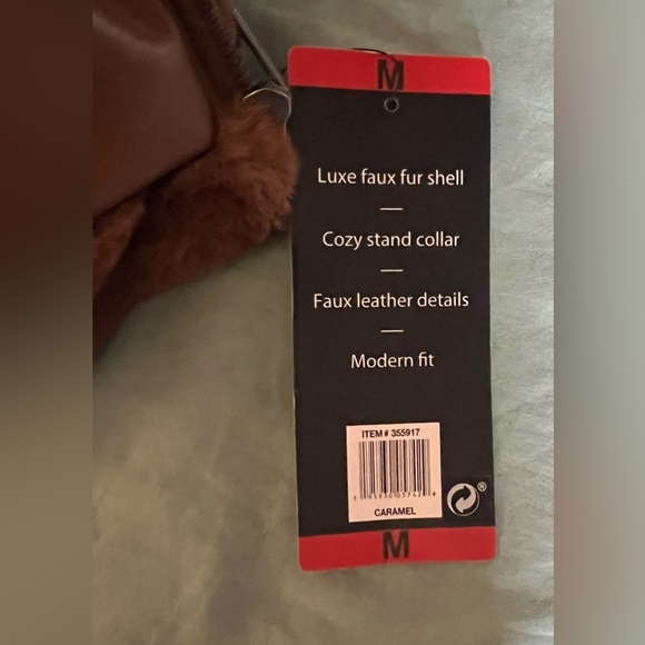 Weatherproof Caramel Brown Faux Fur Bomber Jacket - Picture 9 of 9